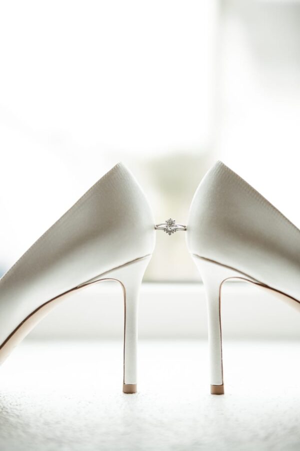 Bride and groom at Gunwalloe Church Cove, intimate Cornwall wedding photographer